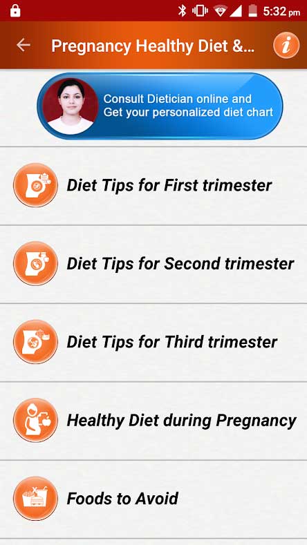 Pregnancy Tips Diet Nutrition app